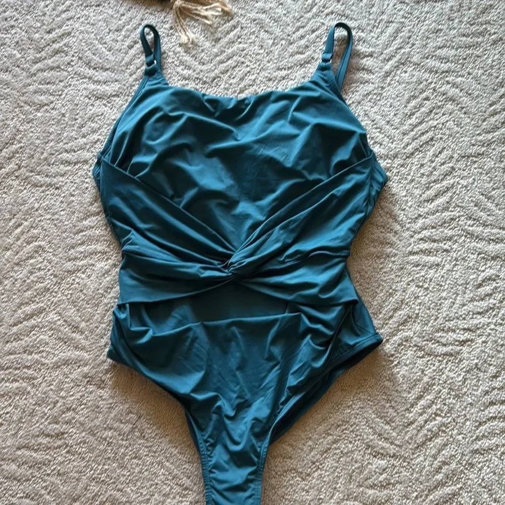 Jantzen Teal One Piece Swimsuit size 10